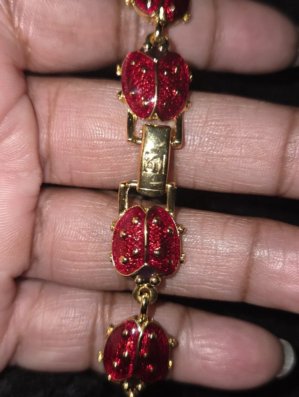 Gruen 208-902-105 Ladybug Bracelet Quartz Women's Watch Sz. 6 1/4.